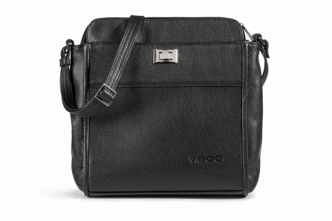 Skórzana torebka na ramię damska VOOC EP23 black