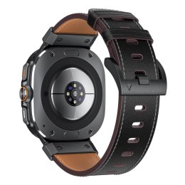 Pasek skórzany Tech-Protect Delta Pro do Samsung Galaxy Watch Ultra (47 mm) - czarny