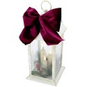 LATARNIA LAMPION ADWENTOWY ZNICZ LED 30CM 3 ŚWIECE TIMER BIAŁY