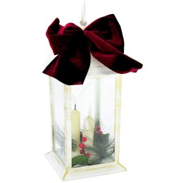 LATARNIA LAMPION ADWENTOWY ZNICZ LED 30CM 3 ŚWIECE TIMER BIAŁY