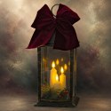LATARNIA LAMPION ADWENTOWY ZNICZ LED 30CM 3 ŚWIECE TIMER CZARNY