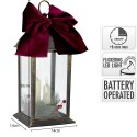 LATARNIA LAMPION ADWENTOWY ZNICZ LED 30CM 3 ŚWIECE TIMER CZARNY