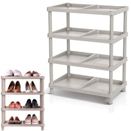 PÓŁKI REGAŁ NA BUTY 4 POZIOMY 48 x 29,6 x 60 CM TASSY PIASKOWY KEDEN