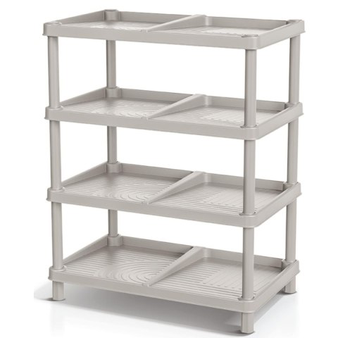 PÓŁKI REGAŁ NA BUTY 4 POZIOMY 48 x 29,6 x 60 CM TASSY PIASKOWY KEDEN