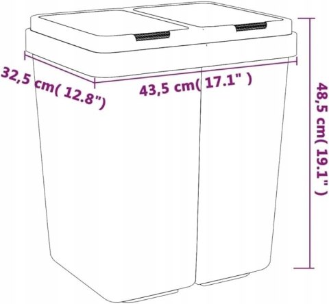 Kosz DUO 2 x 25 l