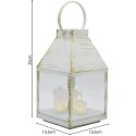 LATARNIA LAMPION ADWENTOWY RORATY LED 25CM 3 ŚWIECE TIMER BIAŁY