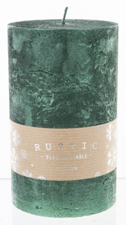 Pl Zielony Świeca Rustic Metalic Walec Duży Fi9 ART-POL
