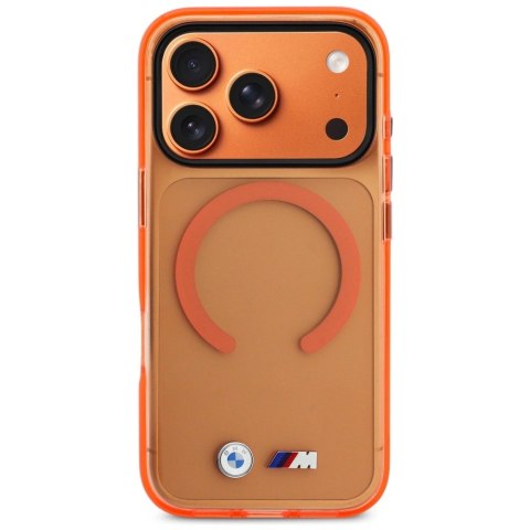 Etui BMW M IML Metal Logos MagSafe na iPhone 17 Pro Max - promarańczowe