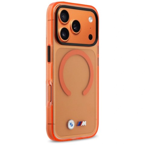 Etui BMW M IML Metal Logos MagSafe na iPhone 17 Pro Max - promarańczowe