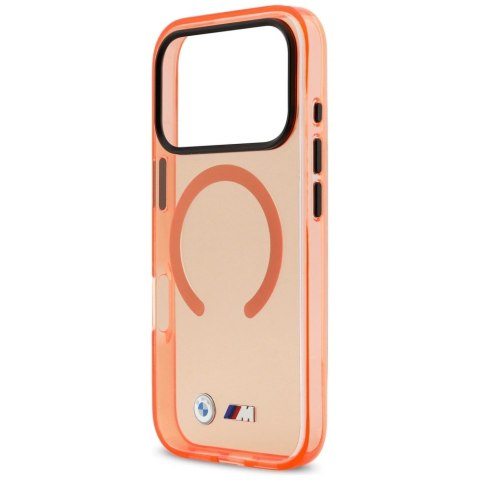 Etui BMW M IML Metal Logos MagSafe na iPhone 17 Pro Max - promarańczowe