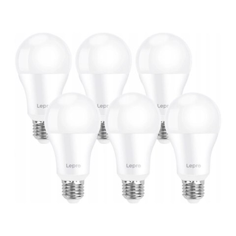 Żarówka LED LEPRO 100080-DW-EU-6 E27 A60 13W(100W) 1521lm 6500K 180° 6 szt.