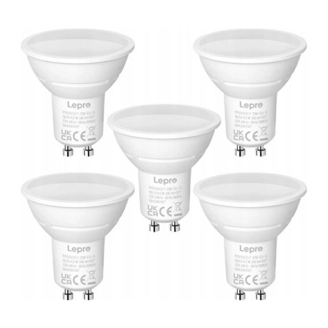 Żarówka LED LEPRO 200057-DW-EU-5 GU10 4,5W (50W) 345lm 5000K 100° 5 szt.