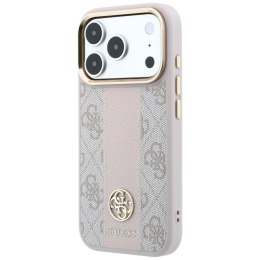 Etui Guess 4G with Stripe Round and Classic Logos MagSafe na iPhone 17 Pro / 18 Pro - różowe
