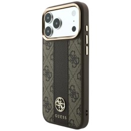 Etui Guess 4G with Stripe Round and Classic Logos MagSafe na iPhone 17 Pro Max / 18 Pro Max - brązowe