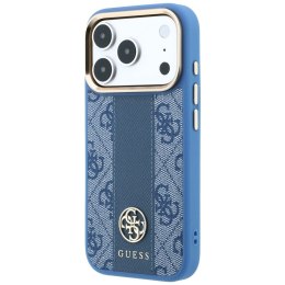 Etui Guess 4G with Stripe Round and Classic Logos MagSafe na iPhone 17 Pro Max / 18 Pro Max - niebieskie