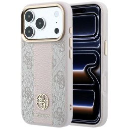 Etui Guess 4G with Stripe Round and Classic Logos MagSafe na iPhone 17 Pro Max / 18 Pro Max - różowe