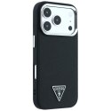 Etui Guess Grained Triangle Logo MagSafe na iPhone 17 Pro Max / 18 Pro Max - czarne