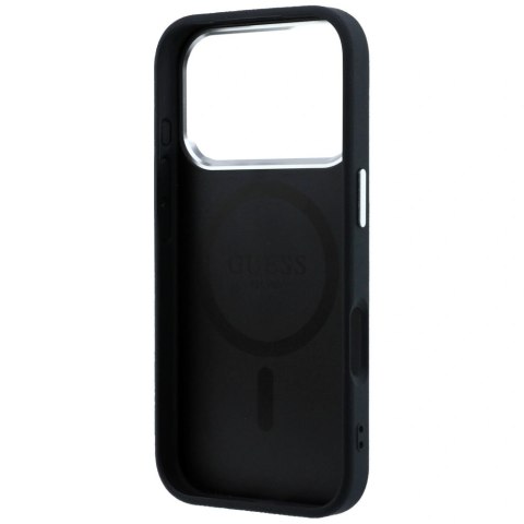 Etui Guess Grained Triangle Logo MagSafe na iPhone 17 Pro Max / 18 Pro Max - czarne