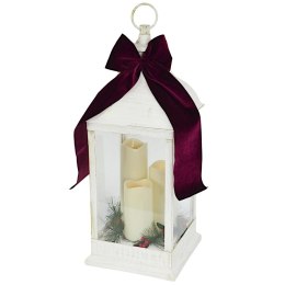 LATARNIA LAMPION ADWENTOWY ZNICZ LED 60CM 3 ŚWIECE TIMER BIAŁY