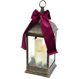 LATARNIA LAMPION ADWENTOWY ZNICZ LED 60CM 3 ŚWIECE TIMER CZARNY