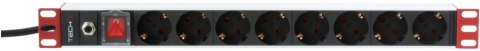 LIVALL Listwa zasilająca 19" 1U, 8x Schuko, kabel 3 m Schuko, włącznik I-CASE STRIP-61UDIT