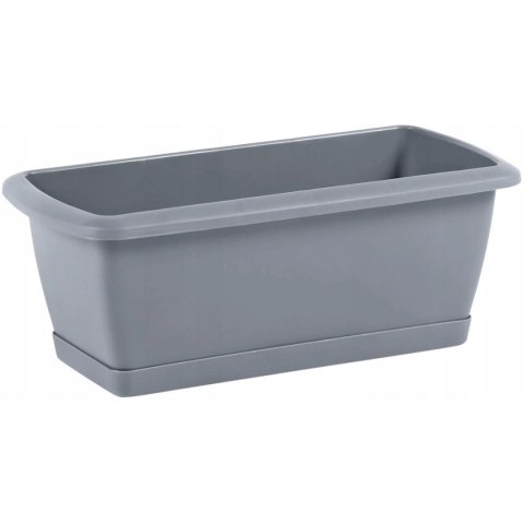 SKRZYNKA BALKONOWA 40CM Z PODSTAWKĄ RESPANA SET SZARY KAMIENNY
