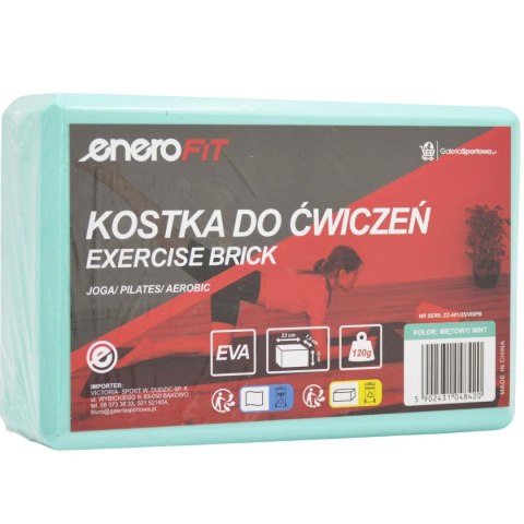 BLOK KOSTKA DO ĆWICZEŃ JOGA PILATES FITNESS MIĘTOWA ENERO FIT