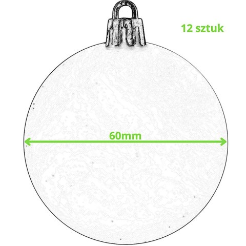 BOMBKA DEKORACYJNA PLASTIKOWA 12SZT 60MM NOELLE TRZY KOLORY