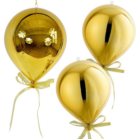 BOMBKA FORMÓWKA PLASTIKOWA BEZPIECZNA BALON 20CM ZŁOTA MICA