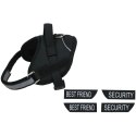 SZELKI DLA PSA ODBLASKOWE REGULOWANE SMALL 42-53 CM CZARNE Z NASZYWKAMI SECURITY BEST FRIEND