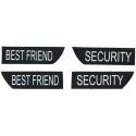 SZELKI DLA PSA ODBLASKOWE REGULOWANE SMALL 42-53 CM CZARNE Z NASZYWKAMI SECURITY BEST FRIEND