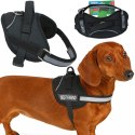 SZELKI DLA PSA ODBLASKOWE REGULOWANE SMALL 42-53 CM CZARNE Z NASZYWKAMI SECURITY BEST FRIEND