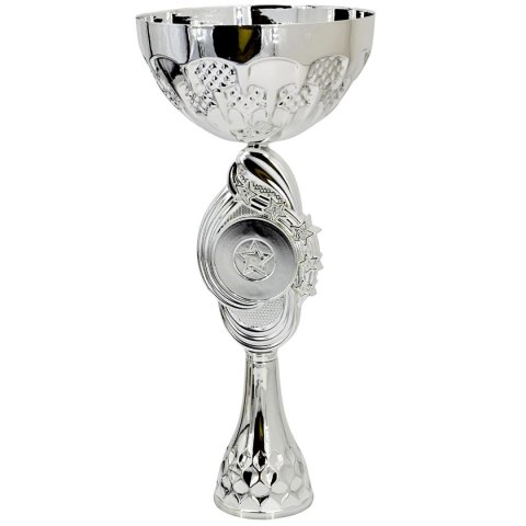 PUCHAR METALOWY SREBRNY 32,5 CM TRYUMF