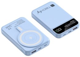 TECHLY Ładowarka power bank 10 000 mAh bezprzewodowy magnetyczny I-CHARGE-10LCDBL
