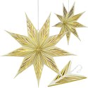 GWIAZDA DEKORACYJNA WISZĄCA PAPIEROWA FSC 18x75CM 9 RAMION MICA ECRU