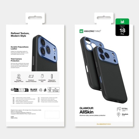 Etui AMAZINGTHING Glamour AllSkin na iPhone 18 Pro z osłoną aparatu kompatybilne z MagSafe - niebieskie