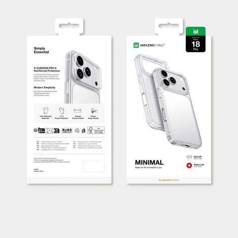 Etui AMAZINGTHING Minimal Drop Proof Case 3 Lens na iPhone 18 Pro - przezroczyste