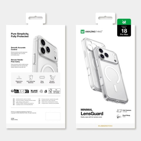 Etui AMAZINGTHING Minimal Mag Lens Case na iPhone 18 Pro Max z osłoną aparatu i mocowaniem na smycz kompatybilne z MagSafe - prz