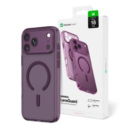 Etui AMAZINGTHING Minimal Mag Lens Case na iPhone 18 Pro z osłoną aparatu i mocowaniem na smycz kompatybilne z MagSafe - fioleto