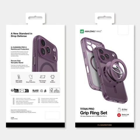 Etui AMAZINGTHING Titan Pro Lens Ring Set na iPhone 18 Pro Max z osłoną aparatu i ringiem magnetycznym kompatybilne z MagSafe - 