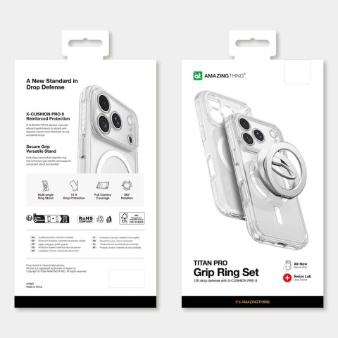 Etui AMAZINGTHING Titan Pro Lens Ring Set na iPhone 18 Pro z osłoną aparatu i ringiem magnetycznym kompatybilne z MagSafe - prze