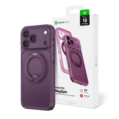 Etui AMAZINGTHING Titan Pro Spin Lens na iPhone 18 Pro Max z obrotowym pierścieniem i mocowaniem na smycz kompatybilne z MagSafe