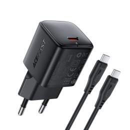 Ładowarka sieciowa Acefast A118 30W GaN USB-C z kablem USB-C - USB-C 1.2m - czarna