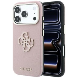 Etui Guess Grained & Big Resin Logo na iPhone 18 Pro Max / 17 Pro Max - różowe