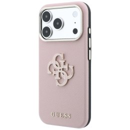 Etui Guess Grained & Big Resin Logo na iPhone 18 Pro Max / 17 Pro Max - różowe