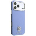 Etui Guess Grained Round Strass Logo MagSafe na iPhone 18 Pro Max / 17 Pro Max - niebieskie