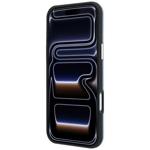 Etui Guess Grained Round Strass Logo MagSafe na iPhone 18 Pro Max / 17 Pro Max - niebieskie