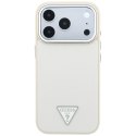 Etui Guess Grained Triangle Logo MagSafe na iPhone 18 Pro Max / 17 Pro Max - beżowe