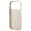 Etui Guess Grained Triangle Logo MagSafe na iPhone 18 Pro Max / 17 Pro Max - beżowe