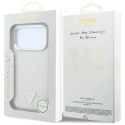 Etui Guess Grained Triangle Logo MagSafe na iPhone 18 Pro Max / 17 Pro Max - beżowe